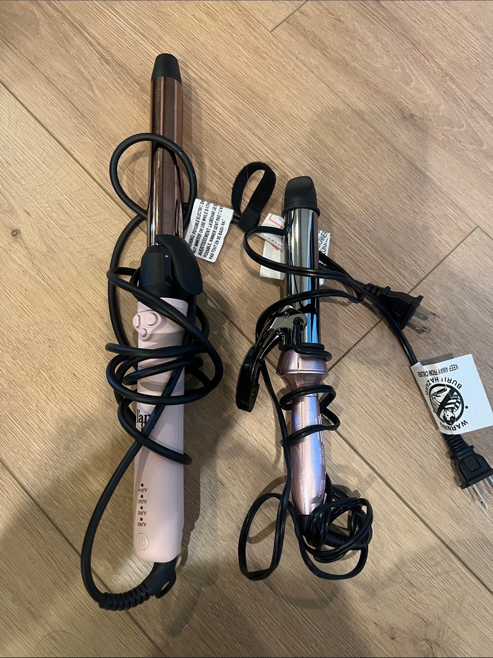 Lange Pink and Black Corded Styling Iron with travel curling iron free